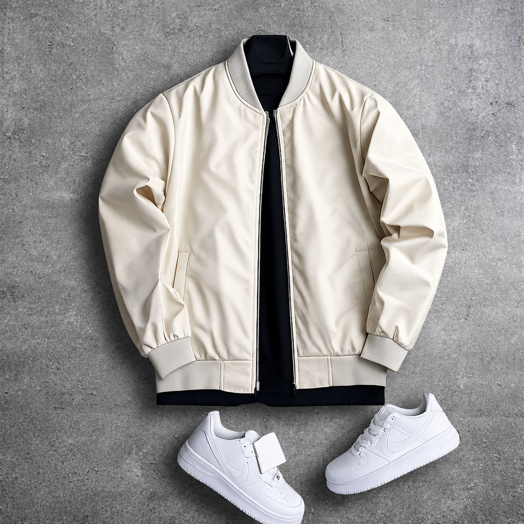 Veste sport chic beige sans logo
