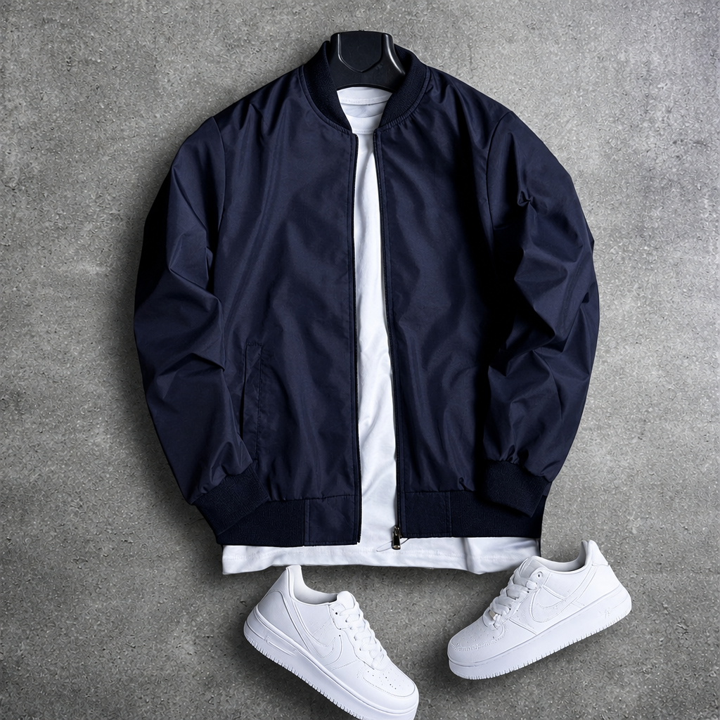 Veste sport chic bleue sans logo