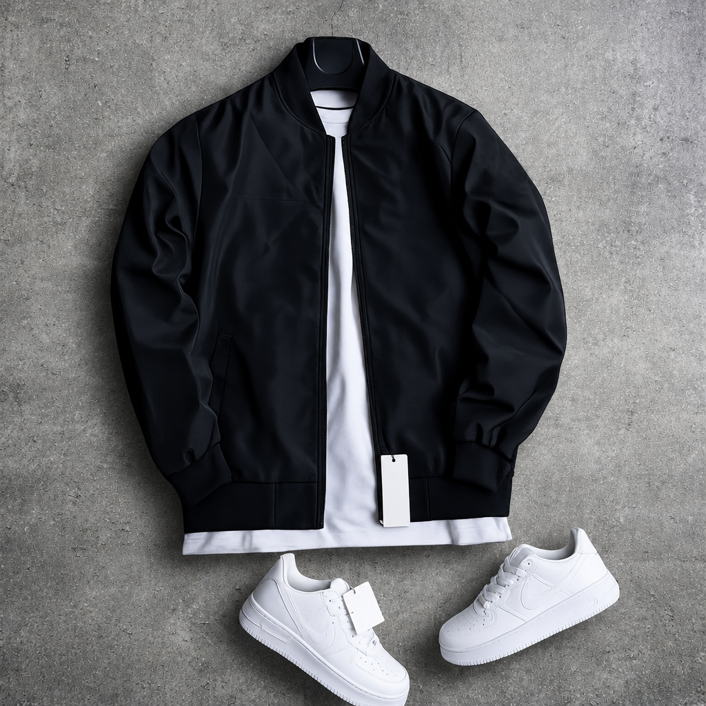 Veste sport chic noire sans logo