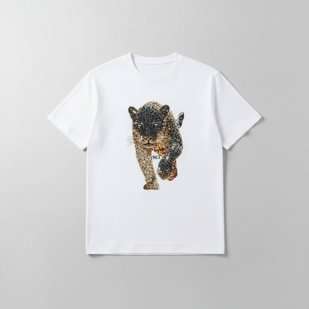 Pull imprimé panthère cristal - Blanc