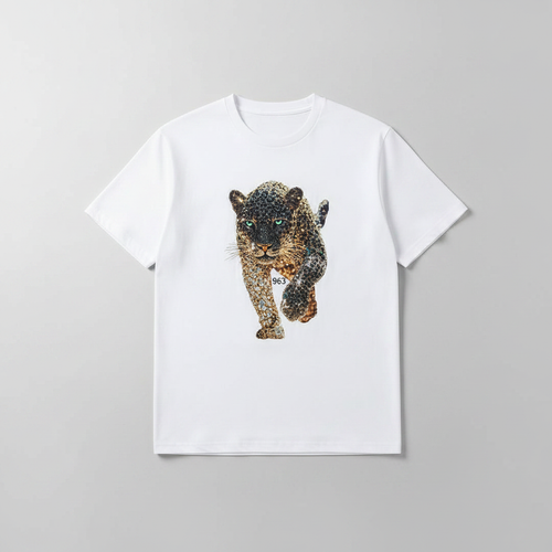 Pull imprimé panthère cristal - Blanc
