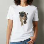 Mannequin femme pull blanc motif fin