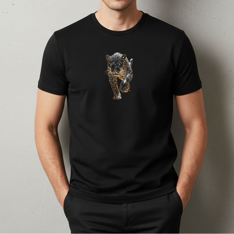 Mannequin homme pull noir demi-manche motif fin